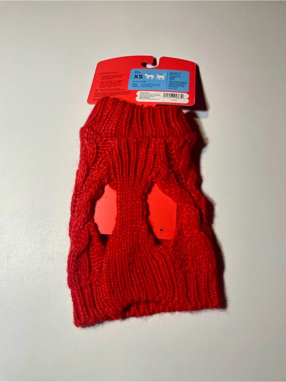 Boots & Barkley Red Cable Knit Pet Sweater NWT XS Size See Chart Up to 10 Lbs
